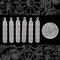 Antiqued Silver Plated Brass Multi Floral Drop Charms Pendants - Set of Six - S-C116